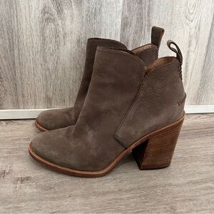 UGG Boots Pixley Heel Ankle Shoes Womens 9 Taupe Leather Bootie Career Academia